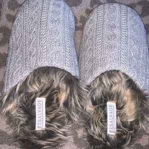 NWT PJ Salvage Faux Fur Slippers